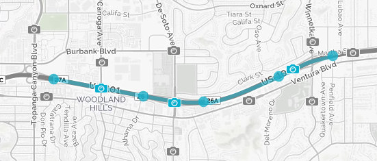 A route of TMCs including 3 cameras